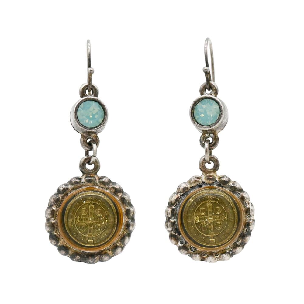 Virgins Saints & Angels San Benito Crystal Resin Hook Drop Earrings